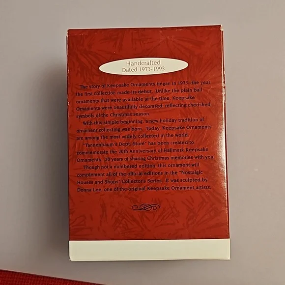 Hallmark Anniversary Edition 20 years of Keepsake Onaments Tannenbaum's Dept. 93 - Picture 2 of 10
